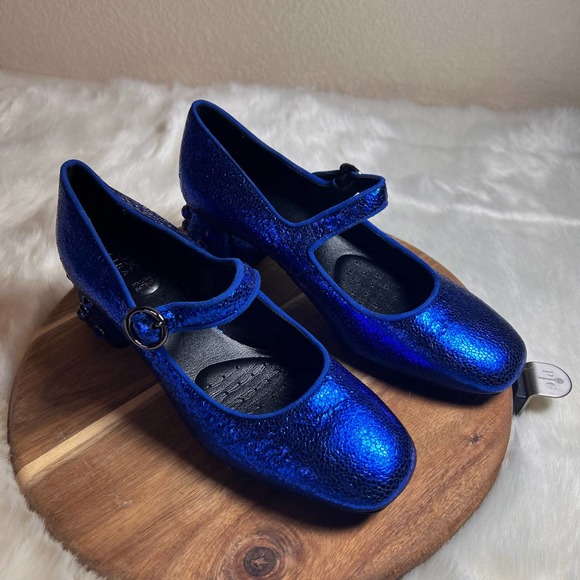 Geox Royal Blue Metallic Seyla Leather Pump Size 36 NWOB - Picture 12 of 13